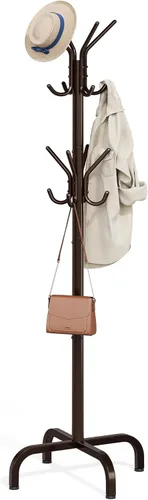 Miniatura 13 de SONGMICS Perchero Independiente, Perchero de Metal con 12 Ganchos y 4 Patas, Soporte para Ropa, Sombreros y Bolsos, para Entrada, Sala de Estar