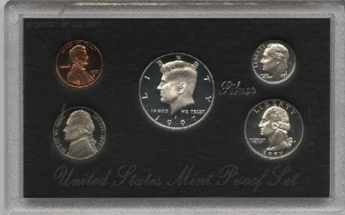 Set de prueba de plata 1997 con certificado de autenticidad - Cinco monedas