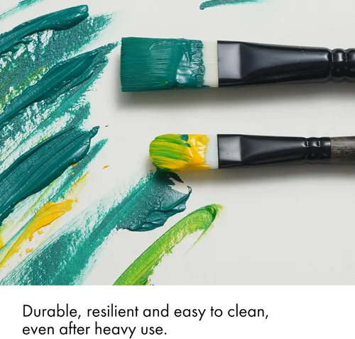 Miniatura 5 de ARTIFY - Juego de pinceles de pintura de pelo sintético de cerdo para artistas, 24 pinceles de pintura al óleo de nailon duro de mango largo
