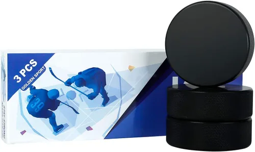 Discos de hockey sobre hielo, reglamento oficial, para práctica y entrenamiento clásico, diámetro 3 pulgadas, grosor de 1 pulgada, 6 onzas, negro