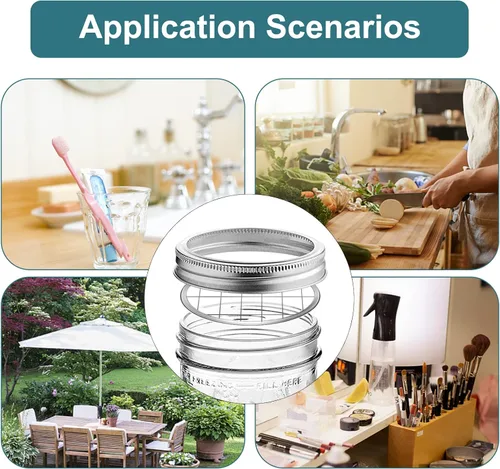 Miniatura 4 de Paquete de 10 tarros Mason con tapa de rana de flores Mason Grid Organizador de flores para el día de San Valentín, hogar, cocina, oficina, boca