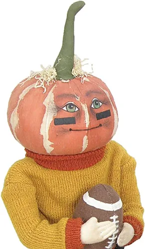 Miniatura 3 de GALLERIE II Football Defense Dan Acción de Gracias Calabaza Cosecha Arte Folk Muñeca Coleccionable Joe Spencer Tradiciones Reunidas Figuras