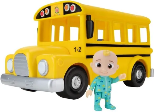Miniatura 4 de CoComelon Autobús escolar amarillo musical oficial, reproduce clips de "Wheels on The Bus", con figura JJ extraíble, juguetes de personajes