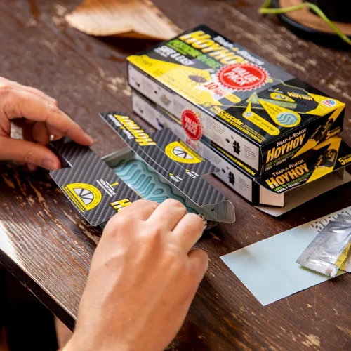 Miniatura 6 de HOY HOY Trap A Roach - 100 trampas [paquete de 20] trampas de pegamento para cebos, seguros para niños y mascotas en interiores y mascotas, trampa