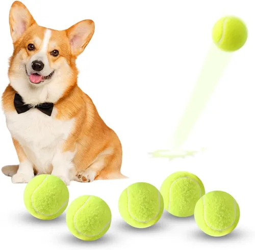 ZIYIZE Mini pelotas de tenis, paquete de 6 pelotas de tenis para perros de 2 pulgadas, pelota de juego para mascotas fácil de atrapar para lanzador