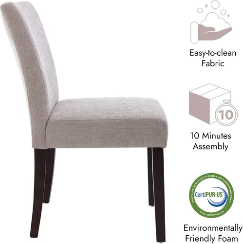 Miniatura 5 de Watson & Whitely Juego de 6 Sillas de Comedor Tapizadas, Sillas de Comedor de Tela sin Brazos con Patas de Madera Maciza y Respaldo para Cocina