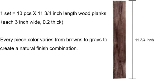 Miniatura 3 de Paneles de pared de madera para despegar y pegar, tablones macizos reales, madera rústica de granero recuperada, combinaciones de marrón y gris, 3