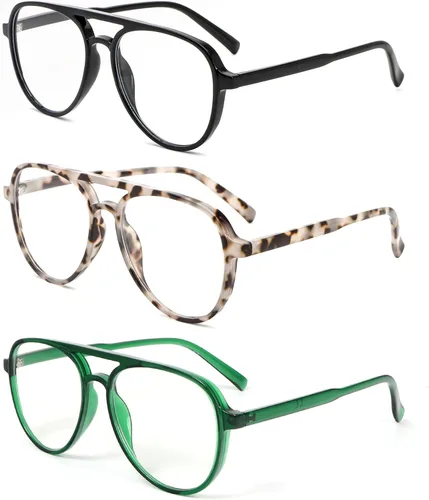 Miniatura 7 de DXYXYO Lentes de lectura retro estilo aviador para mujer, para hombre, ligeros, con bloqueo de luz azul, para lectura de computadora