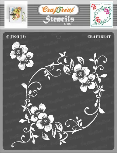 Miniatura 4 de CrafTreat Plantillas para álbumes de recortes, plantillas florales florales para pintar en madera, paredes, muebles, pisos, azulejos, lienzo y tela