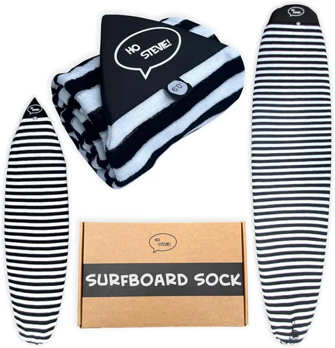 Ho Stevie! Funda protectora para tabla de surf - Funda protectora ligera para su tabla de surf [Elige talla y color] Negro y blanco