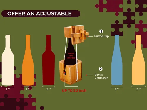 Miniatura 4 de BSIRI Piensa para el rompecabezas de botellas desafiante juego para el cerebro y soporte funcional Ideal para amantes de botellas y divertidos