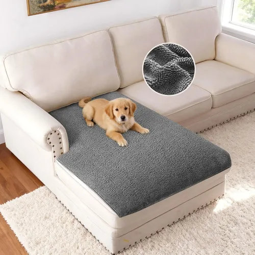 Miniatura 12 de H.VERSAILTEX Funda Antideslizante para Sofá de Mascotas Protector de Cama de Perro de Chenilla Funda de Sofá Gruesa y Suave Apta para Mascotas