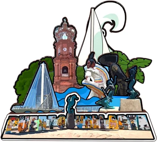 Miniatura 18 de Imán de nevera Cancún México Colección de madera 3D Madera Hecho a mano Recuerdos de la ciudad de viaje, imán para nevera Decoración del Hogar