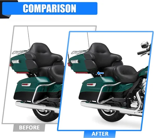 Miniatura 4 de Adjustable 1"-3" Relocator Kit Mount Extend Plate Trunk Luggage Rack Compatible with Harley Touring Road King Street Glide Trikes Tri Glide 2014-UP