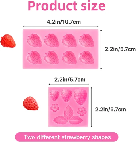 Miniatura 2 de Molde de fresa 3D para hornear DIY de silicona para fondant de frutas, molde de chocolate para cupcakes, tartas, decoración de pastel de gelatina