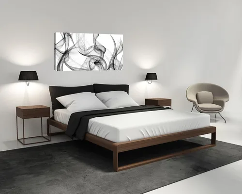 Miniatura 5 de XXMWallArt FC3875 Arte de Pared Abstracto Raya de Luz Negra y Blanca Línea Abstracta Lienzo Arte de Pared para Sala de Estar Dormitorio Baño Oficina
