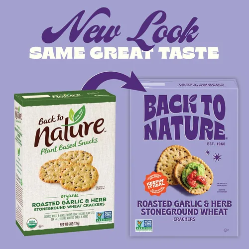 Miniatura 8 de Back to Nature - Galletas de trigo Stoneground - Ajo y hierbas - Ingredientes reales como trigo de grano entero, semillas de lino y sal marina - Sin