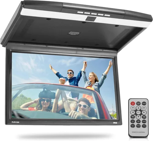 Miniatura 8 de Consola Pyle para techo de coche, con pantalla LCD abatible, panel de control con reproductor de TV HDMI con transmisor IR integrado