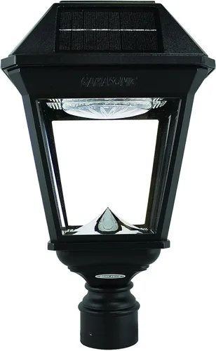 Miniatura 9 de Gama Sonic Imperial III - Lámpara solar de poste de aluminio fundido y lente biselada, lámpara solar doble para exteriores, salida de 600 lúmenes