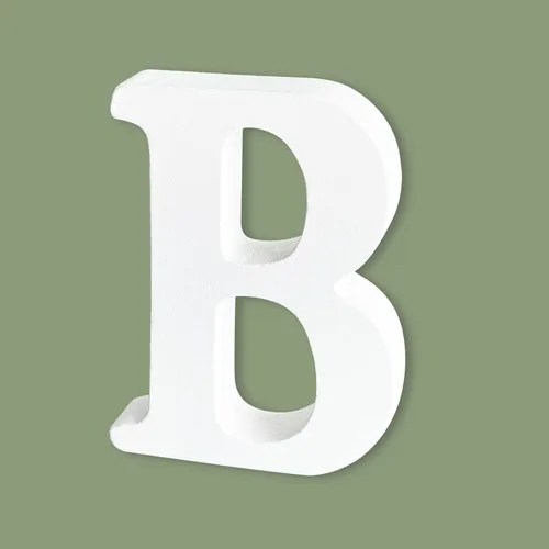 Miniatura 12 de Letras de madera de 4 pulgadas, letras del alfabeto de madera blanca para decoración de pared, letras de marquesina de madera sin terminar