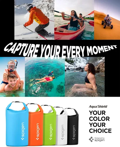 Miniatura 7 de Spigen AquaShield - Mochila impermeable A631, bolsa de almacenamiento seca ligera con parte superior enrollable para viajes, natación, canotaje