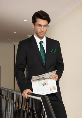 Miniatura 236 de HISDERN Corbatas para hombre, corbata de cachemira y bolsillo cuadrado tejido clásico floral para hombre, corbata de fiesta de boda