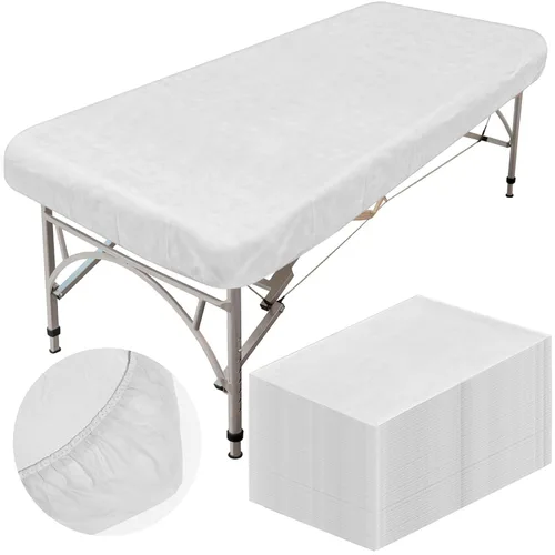 Miniatura 7 de Mixweer 30 piezas de sábanas de mesa de masaje a prueba de aceite e impermeables ajustables para spa de 39 x 87 pulgadas, sábanas protectoras Negro