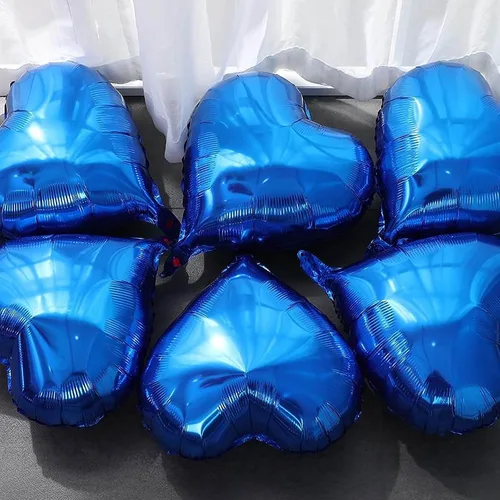 Miniatura 5 de 10 globos de Mylar en forma de corazón azul de 18 pulgadas, para baby shower, boda, día de San Valentín y fiestas