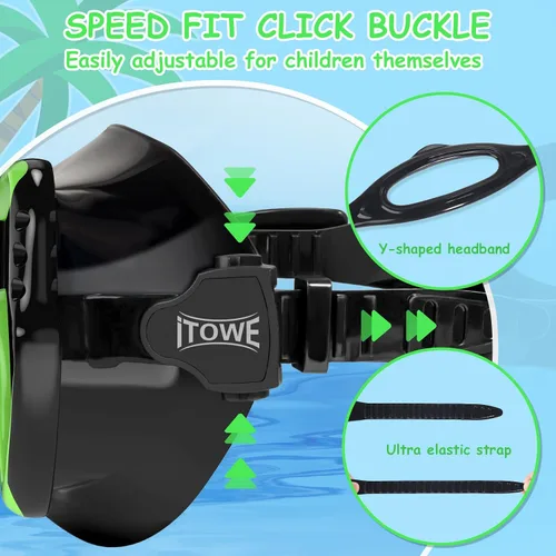 Miniatura 6 de Gafas de natación para niños con cubierta de nariz para jóvenes de 8 a 15 años, antivaho HD Visión Gafas de piscina gafas de natación de agua negro
