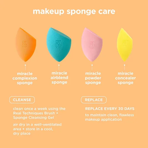 Miniatura 16 de Real Techniques - Juego de 8 piezas de brochas y esponjas Level Up, brochas de maquillaje para sombra de ojos, base, colorete y bronceador, esponja