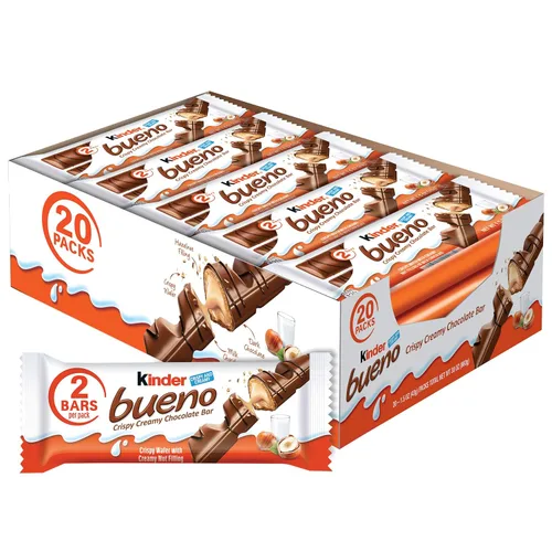 Miniatura 11 de Kinder Bueno Crema de chocolate con leche y avellanas, paquete de 30 unidades, 2 barras de chocolate envueltas individualmente por paquete, 1.5