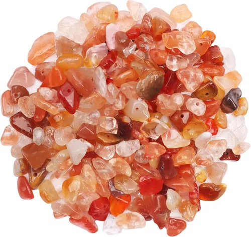 Miniatura 11 de 500 piezas Cuentas de piedra de chip natural, Alabastro 5-8 mm Piedras preciosas irregulares curativas de cristal sueltas con agujero perforado