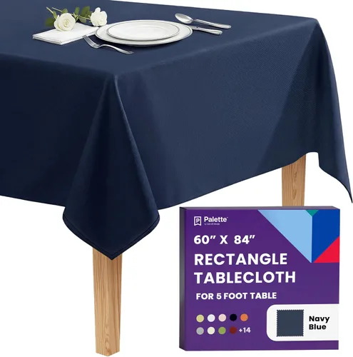 Miniatura 84 de Gee Di Moda - Mantel rectangular de 60 x 84 pulgadas – Mantel rectangular de poliéster lavable para mesa de 5 pies