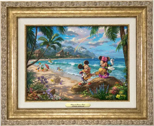 Miniatura 9 de Thomas Kinkade Studios Disney's Mickey and Minnie in Hawaii - Lienzo con envoltura de galería (8 x 10 pulgadas)