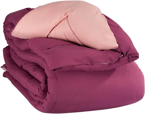 Blue Ridge Home Fashions - Edredón sintético de microfibra para todas las estaciones, relleno de poliéster hipoalergénico, Borgoña/Malva, Full/ Queen