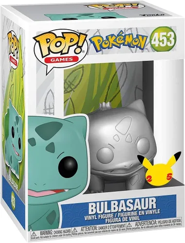 Miniatura 2 de Bulbasaur (plateado metálico) Funko Pop! Figura de vinilo (paquete con funda protectora compatible con caja Pop Box)