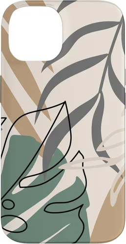 Miniatura 4 de Funda abstracta minimalista exótica para iPhone 13 Pro Tropical Botanical Beige Brown