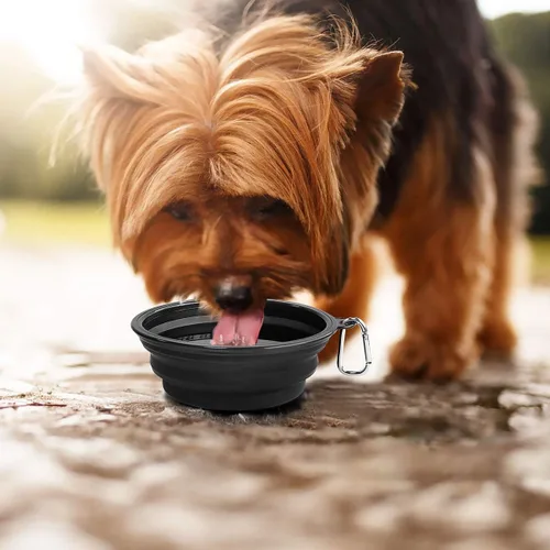 Miniatura 6 de Kytely Tazones grandes plegables para perros, paquete de 2 tazones plegables de viaje para perros de 34 onzas, cuenco portátil para alimentos