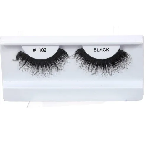 Miniatura 30 de 100 pares de pestañas postizas 100% cabello humano negro natural #747S Negro-747S