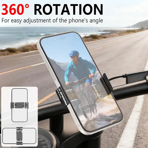Miniatura 2 de Soporte para teléfono de bicicleta, soporte de teléfono para motocicleta, soporte de aleación de aluminio, soporte para teléfono celular, rotación