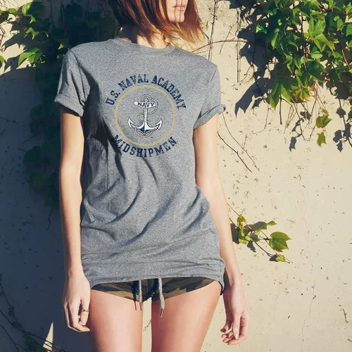Miniatura 3 de UGP Campus Apparel AS04 - Camiseta con logotipo de círculo envejecido los guardiamarinas de la Academia Naval de los EE.UU.