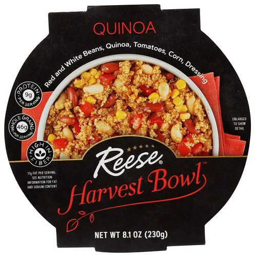 Reese Cuenco de cosecha de quinoa | Granos rojos, maíz y tomates | Alto en fibra y proteínas (paquete de 8)