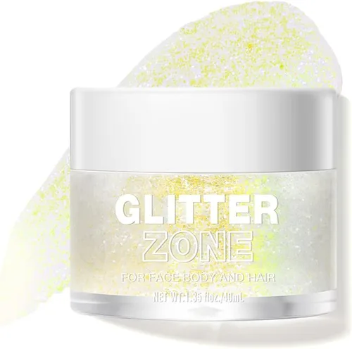 Miniatura 16 de LANGMANNI Gel holográfico con purpurina para el cuerpo, la cara, el cabello y los labios. Gel con purpurina que cambia de color bajo la luz. Vegano