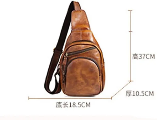 Miniatura 7 de Ztimi Bolso de hombro para hombre, bolso de mensajero, bolso de pecho para hombre, bolso cruzado casual, bolso retro pintado a mano