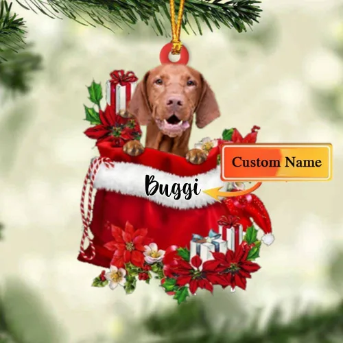 Miniatura 7 de Perro Akita Inu personalizado en bolsa de regalo, adorno de Navidad, nombre personalizado, regalo para amantes de los perros, familia, Navidad