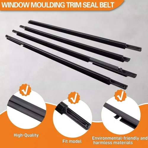 Miniatura 4 de Burletes de Sellado de Moldura de Ventana Compatible con Toyota Corolla 2003-2008 Reemplazar# 75730-02180 75710-02200 75740-02180 75720-02200