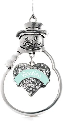 Miniatura 14 de Colgante de plata con diseño de Detroit con forma de corazón y muñeco de nieve con circonitas cúbicas