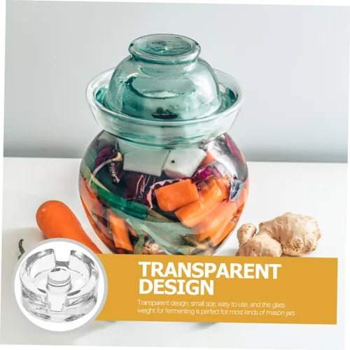 Miniatura 4 de SHOWERORO Tapas para frascos, pesos de vidrio, tapas de tarro de boca ancha para esencial para chucrut Kimchi Pickling