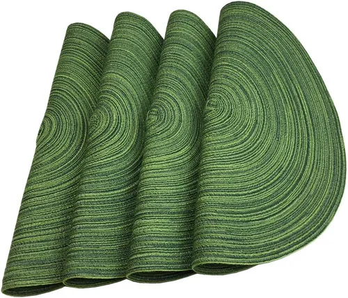 Miniatura 3 de Red-A, manteles individuales redondos para mesa de comedor, juego de 4 manteles individuales tejidos resistentes al calor, antideslizantes, diámetro