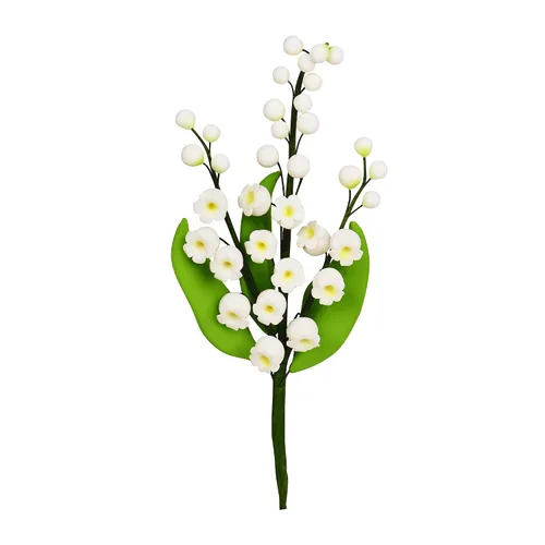 Miniatura 6 de O'CREME Lily-of-the-Valley - Espray de flores de azúcar de goma de 6 pulgadas, flores comestibles para decoración de pasteles, decoración de flores